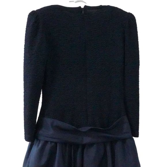 Vintage Rimini Bubble Dress Size 10 Ruched Shirred Top Rhinestone Bow Prom Homec - Picture 6 of 8